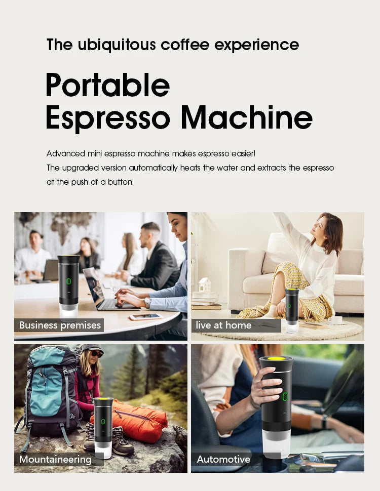 Xiaomi 3-in-1 Portable Espresso Machine: Wireless Car, Home & Travel Coffee Maker with Capsule & Ground Coffee Compatibility