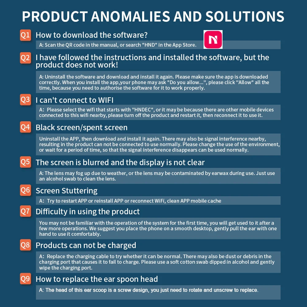 NATFIRE NK3 Pro HD Ear Cleaner with Camera Set - USB C Charging Endoscope Wax Removal Tool