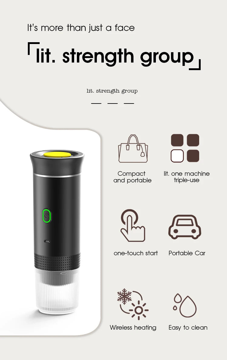 Xiaomi 3-in-1 Portable Espresso Machine: Wireless Car, Home & Travel Coffee Maker with Capsule & Ground Coffee Compatibility