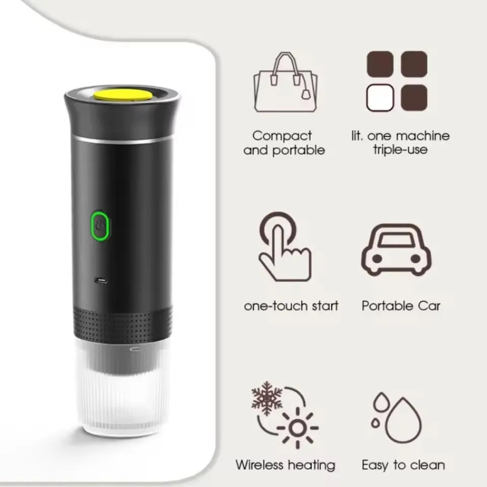 Xiaomi 3-in-1 Portable Espresso Machine: Wireless Car, Home & Travel Coffee Maker with Capsule & Ground Coffee Compatibility