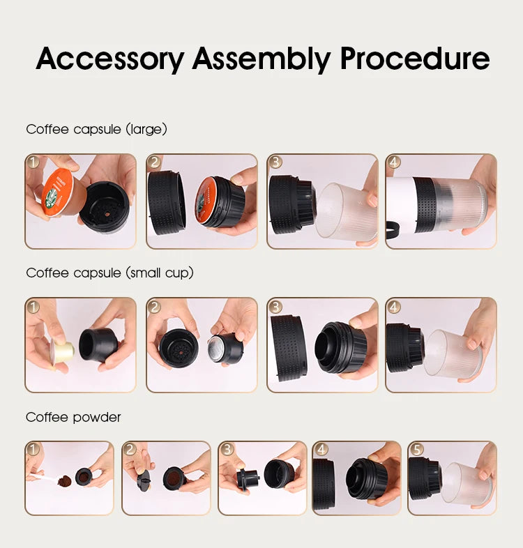 Xiaomi 3-in-1 Portable Espresso Machine: Wireless Car, Home & Travel Coffee Maker with Capsule & Ground Coffee Compatibility
