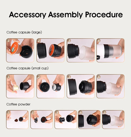 Xiaomi 3-in-1 Portable Espresso Machine: Wireless Car, Home & Travel Coffee Maker with Capsule & Ground Coffee Compatibility